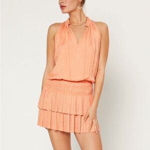 Boutique Peach-Orange Halter Dress